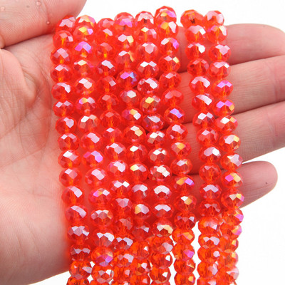 Κολιέ κολιέ με κρυστάλλινες γυάλινες χάντρες 1 κλώνου 6*8 χλστ.