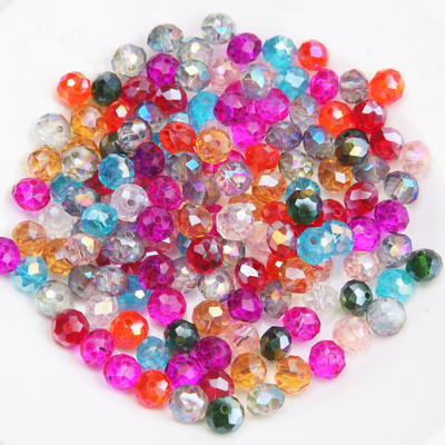 Κολιέ κολιέ με κρυστάλλινες γυάλινες χάντρες 1 κλώνου 6*8 χλστ.