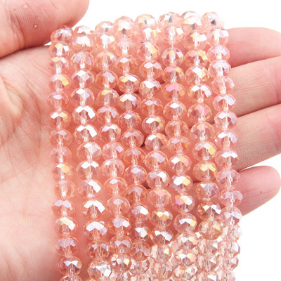 Κολιέ κολιέ με κρυστάλλινες γυάλινες χάντρες 1 κλώνου 6*8 χλστ.