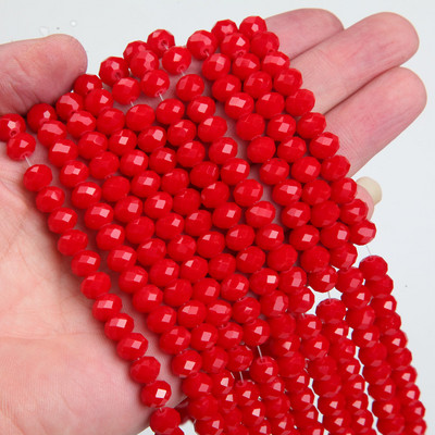 Κολιέ κολιέ με κρυστάλλινες γυάλινες χάντρες 1 κλώνου 6*8 χλστ.