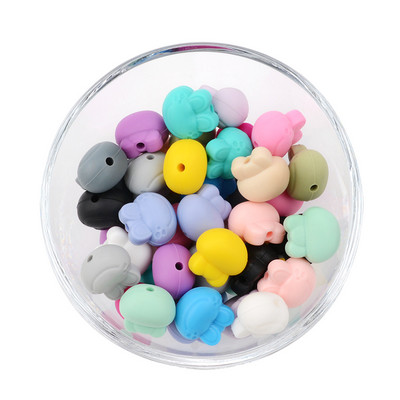 LOFCA 5 kom Suncokret Silikonske perle Crtići sa životinjama Dječje grickalice Igračke Perle za žvakanje Prehrambene kvalitete DIY Cucle Lanci Dodaci