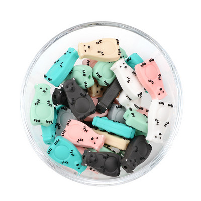 LOFCA 5 kom Suncokret Silikonske perle Crtići sa životinjama Dječje grickalice Igračke Perle za žvakanje Prehrambene kvalitete DIY Cucle Lanci Dodaci