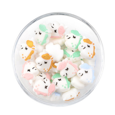 LOFCA 5 kom Suncokret Silikonske perle Crtići sa životinjama Dječje grickalice Igračke Perle za žvakanje Prehrambene kvalitete DIY Cucle Lanci Dodaci