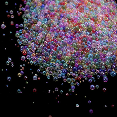 Värvilised segaveega mullihelmed Miniklaasist auguta helmed isetegemiseks ehete valmistamise tarvikud Epoksiidvaigust küünte kunsti käsitöö täitmine