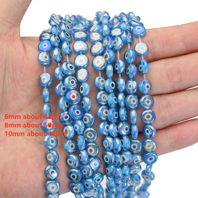 6mm 8mm 10mm Evil Eye ovaalsed helmed AB värvilised silmavahehelmed ehete valmistamiseks DIY käsitsi valmistatud kõrvarõngad käevõru kaelakee tarvikud