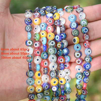 6mm 8mm 10mm Evil Eye ovaalsed helmed AB värvilised silmavahehelmed ehete valmistamiseks DIY käsitsi valmistatud kõrvarõngad käevõru kaelakee tarvikud