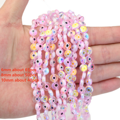 6mm 8mm 10mm Evil Eye ovaalsed helmed AB värvilised silmavahehelmed ehete valmistamiseks DIY käsitsi valmistatud kõrvarõngad käevõru kaelakee tarvikud