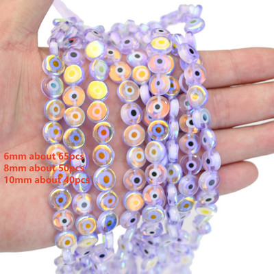 6mm 8mm 10mm Evil Eye ovaalsed helmed AB värvilised silmavahehelmed ehete valmistamiseks DIY käsitsi valmistatud kõrvarõngad käevõru kaelakee tarvikud