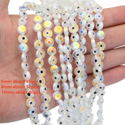 6mm 8mm 10mm Evil Eye ovaalsed helmed AB värvilised silmavahehelmed ehete valmistamiseks DIY käsitsi valmistatud kõrvarõngad käevõru kaelakee tarvikud