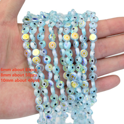 6mm 8mm 10mm Evil Eye ovaalsed helmed AB värvilised silmavahehelmed ehete valmistamiseks DIY käsitsi valmistatud kõrvarõngad käevõru kaelakee tarvikud