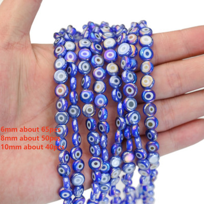 6mm 8mm 10mm Evil Eye ovaalsed helmed AB värvilised silmavahehelmed ehete valmistamiseks DIY käsitsi valmistatud kõrvarõngad käevõru kaelakee tarvikud