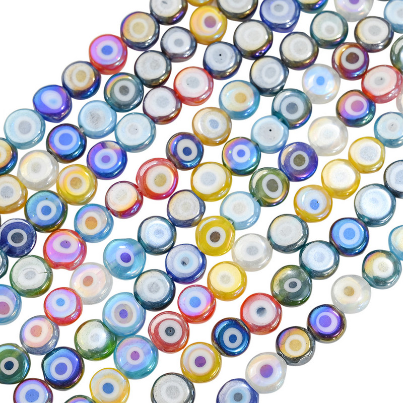 6mm 8mm 10mm Evil Eye ovaalsed helmed AB värvilised silmavahehelmed ehete valmistamiseks DIY käsitsi valmistatud kõrvarõngad käevõru kaelakee tarvikud