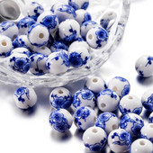 10Pcs/Lot 11mm Cvjetni uzorci Okrugli keramički porculanski odstojnik Rasute perle za DIY Narukvice Naušnice Dodaci za izradu nakita