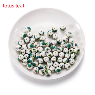 10Pcs/Lot 11mm Cvjetni uzorci Okrugli keramički porculanski odstojnik Rasute perle za DIY Narukvice Naušnice Dodaci za izradu nakita