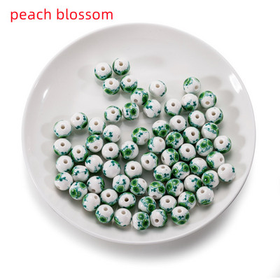 10Pcs/Lot 11mm Cvjetni uzorci Okrugli keramički porculanski odstojnik Rasute perle za DIY Narukvice Naušnice Dodaci za izradu nakita