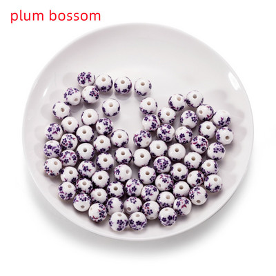 10Pcs/Lot 11mm Cvjetni uzorci Okrugli keramički porculanski odstojnik Rasute perle za DIY Narukvice Naušnice Dodaci za izradu nakita