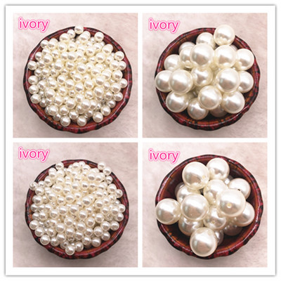 UUS 6mm-16mm sirged augud/ilma auguta valge elevandiluu ümmargune imitatsioon plastikust pärlivahehoidja lahtised helmed ehete tarvikud helmed