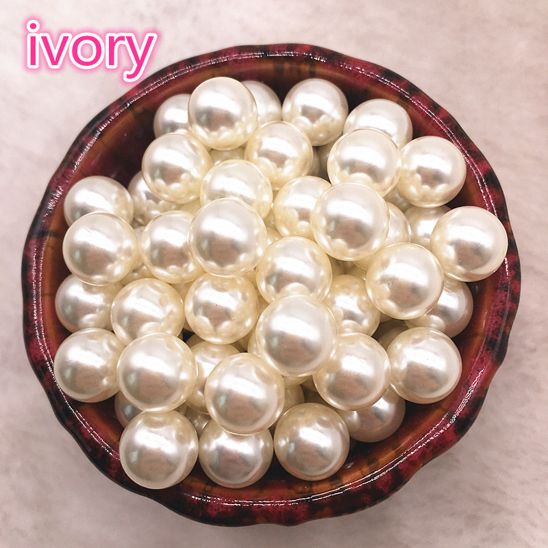 UUS 6mm-16mm sirged augud/ilma auguta valge elevandiluu ümmargune imitatsioon plastikust pärlivahehoidja lahtised helmed ehete tarvikud helmed