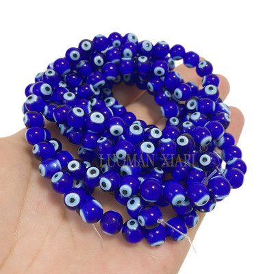 Glasuuritud sinine kurja silma lambivärk klaashelmed lahtised lamedad ümmargused vahehelmed 6 8 10 MM ehete valmistamiseks ise käevõru tarvikud