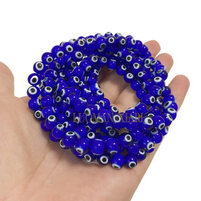 Glasuuritud sinine kurja silma lambivärk klaashelmed lahtised lamedad ümmargused vahehelmed 6 8 10 MM ehete valmistamiseks ise käevõru tarvikud