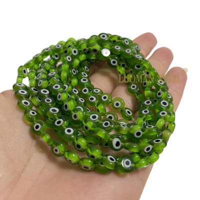 Glasuuritud sinine kurja silma lambivärk klaashelmed lahtised lamedad ümmargused vahehelmed 6 8 10 MM ehete valmistamiseks ise käevõru tarvikud