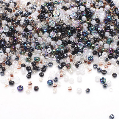 18g 2-4mm värvi segatud seemnehelmed Kristallklaasist lahtised ümmargused vahehelmed Väikesed käsitööesemed näputööks Ehete valmistamine iseõmblemine
