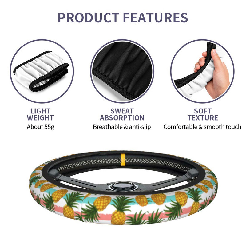 Navlaka za upravljač automobila u obliku ananasa, 38 cm, elastična zaštita za upravljač, prikladni dodaci za upravljač