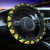 „Avocado Cartoon“ automobilio vairo dangtelis 38 cm „Avocado Lover“ automobilio vairo apsauga, elastinga „Auto Decor“ automobilių priedai