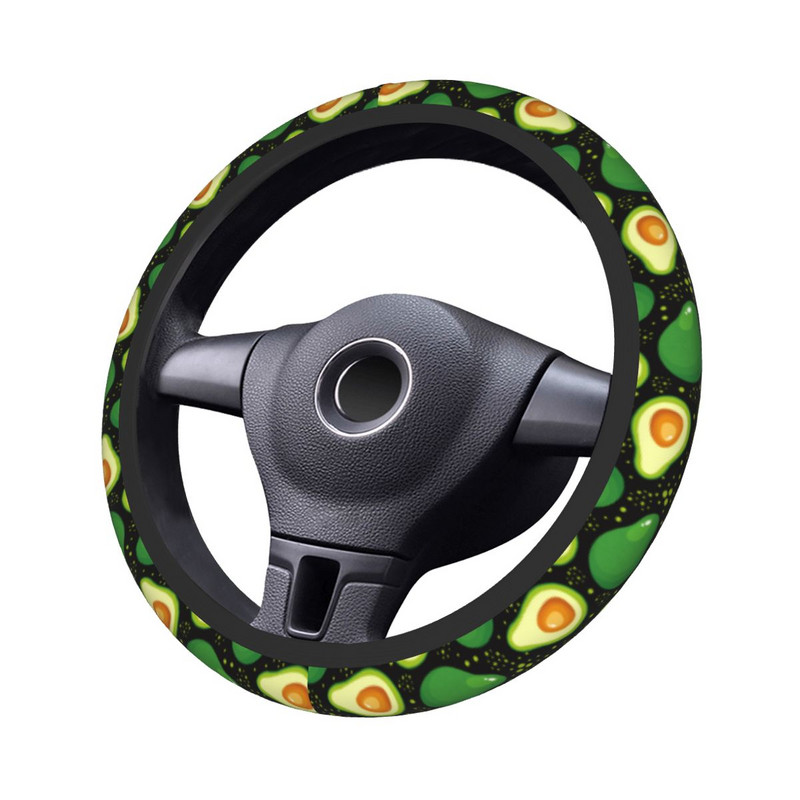 „Avocado Cartoon“ automobilio vairo dangtelis 38 cm „Avocado Lover“ automobilio vairo apsauga, elastinga „Auto Decor“ automobilių priedai