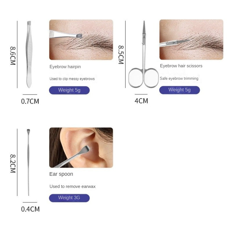 Visokokvalitetna turpija za nokte Škare za nokte Manikura Kit za pedikuru Zgodan za upotrebu Set za manikuru Čvrst za putovanja