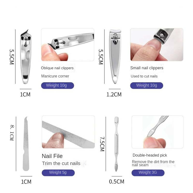 Visokokvalitetna turpija za nokte Škare za nokte Manikura Kit za pedikuru Zgodan za upotrebu Set za manikuru Čvrst za putovanja