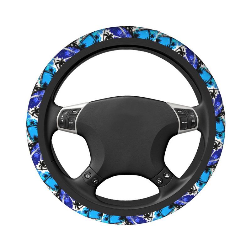 Abstraktaus chaotiško rašto automobilio vairo dangtelis 37-38 Minkštas miesto geometrinis automatinio vairo apsauga Automobilių automobilių priedai