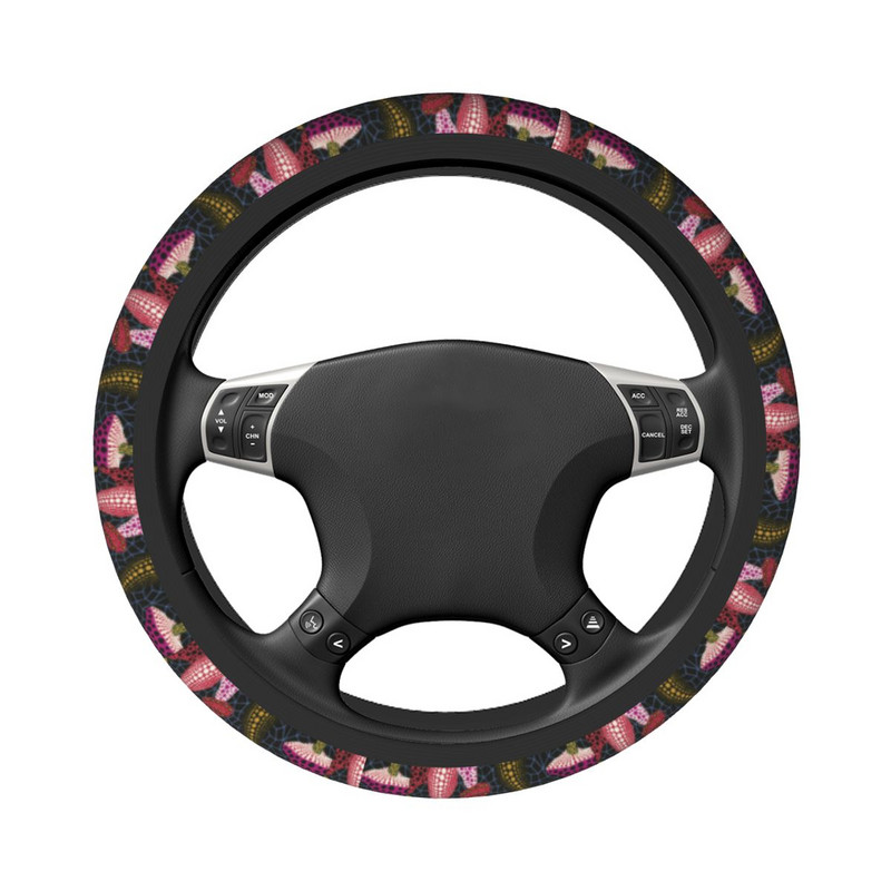 Yayoi Kusama Art automobilio vairo dangtelis 37-38 Neslystantis Polka Estetinis automobilio vairo apsauga Madingas automobilio stilius