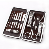 12 vnt Daugiafunkciniai nagų dailės manikiūro įrankiai Nagų kirpimo mašinėlės žirklės pincetas peiliukas manikiūro rinkiniai nagų dailės įrankiai