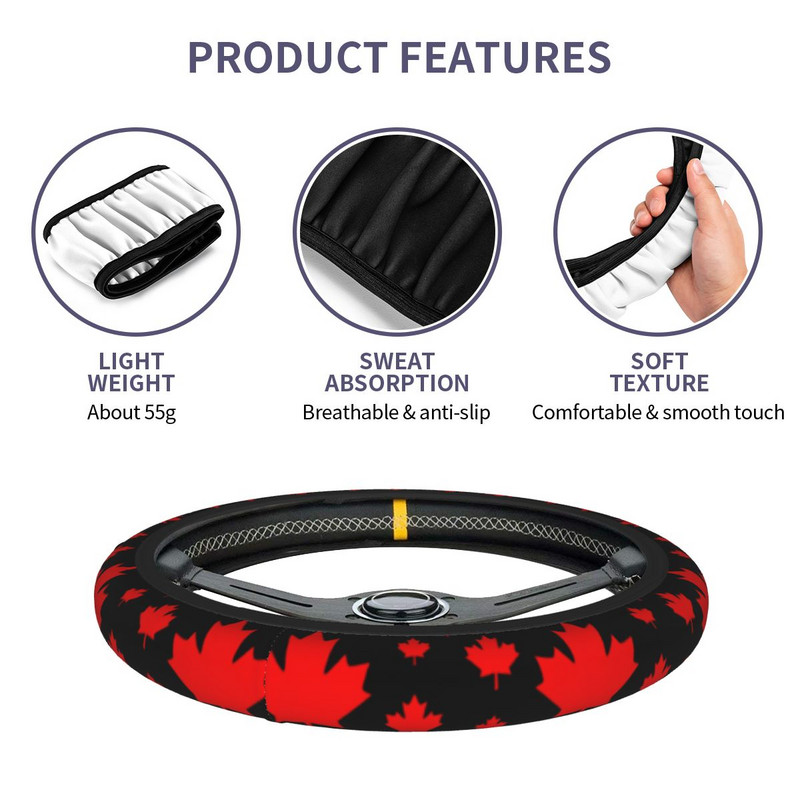 Kanada vahtralehe lipp auto rooliratta kate 38 cm rooliratta kaitsekate Auto stiiliga rooliratta tarvikud