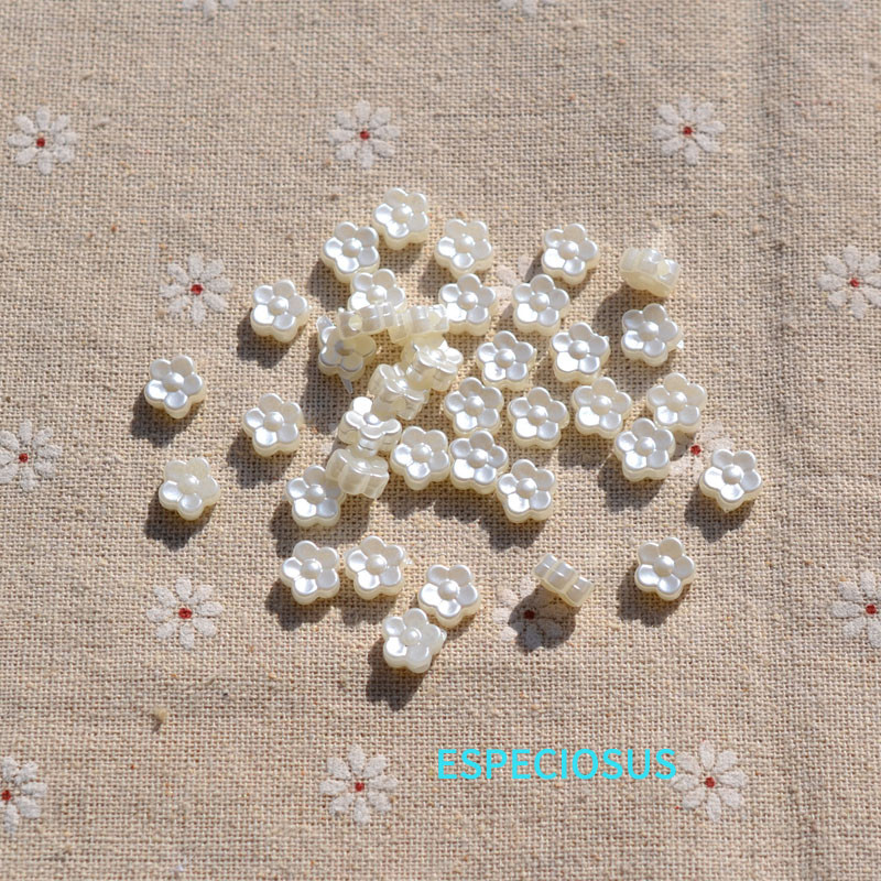 Beeži värvi akrüülõielised lahtised helmed armsad pärlid, väikesed lilled, vahetükk DIY ehete valmistamise osakonnad käevõru punutised tarvikud