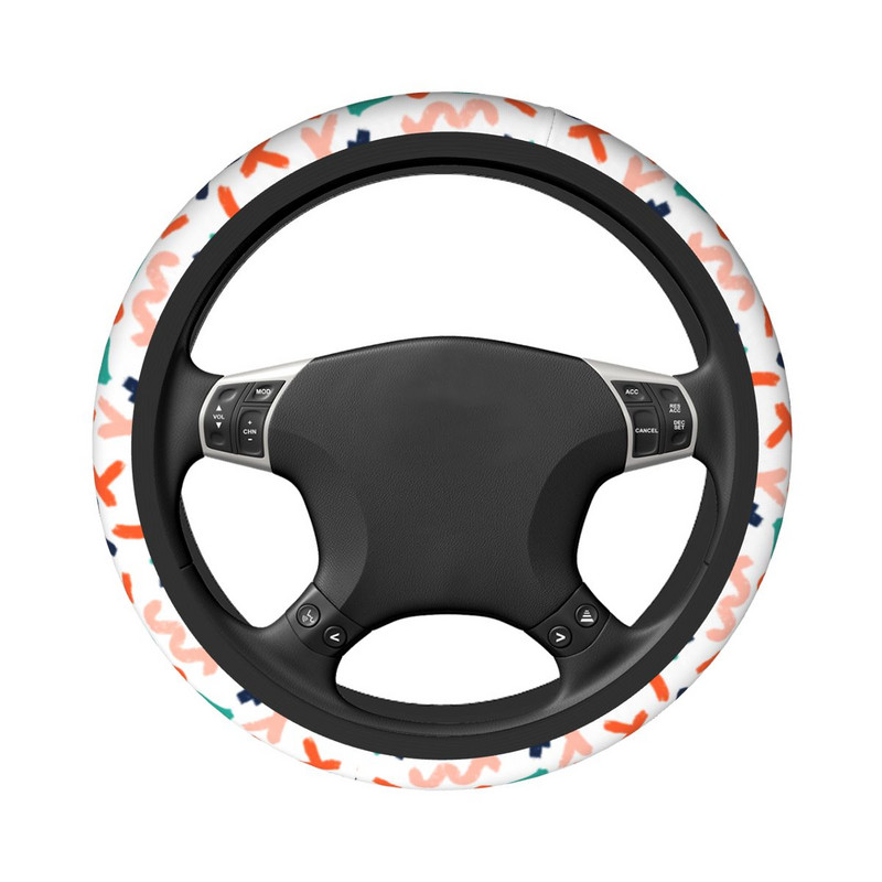 „Graffiti Letters“ automobilio vairo dangtelis 37–38 Šiuolaikiškas, madingas vairo apsauginis dangtelis, automobilių apdaila, automobilių priedai