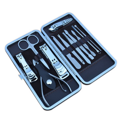 Professzionális manikűr készlet rozsdamentes acél manikűr pedikűr szett Case Nails Clipper Kit Travel Home Körömápoló eszközök