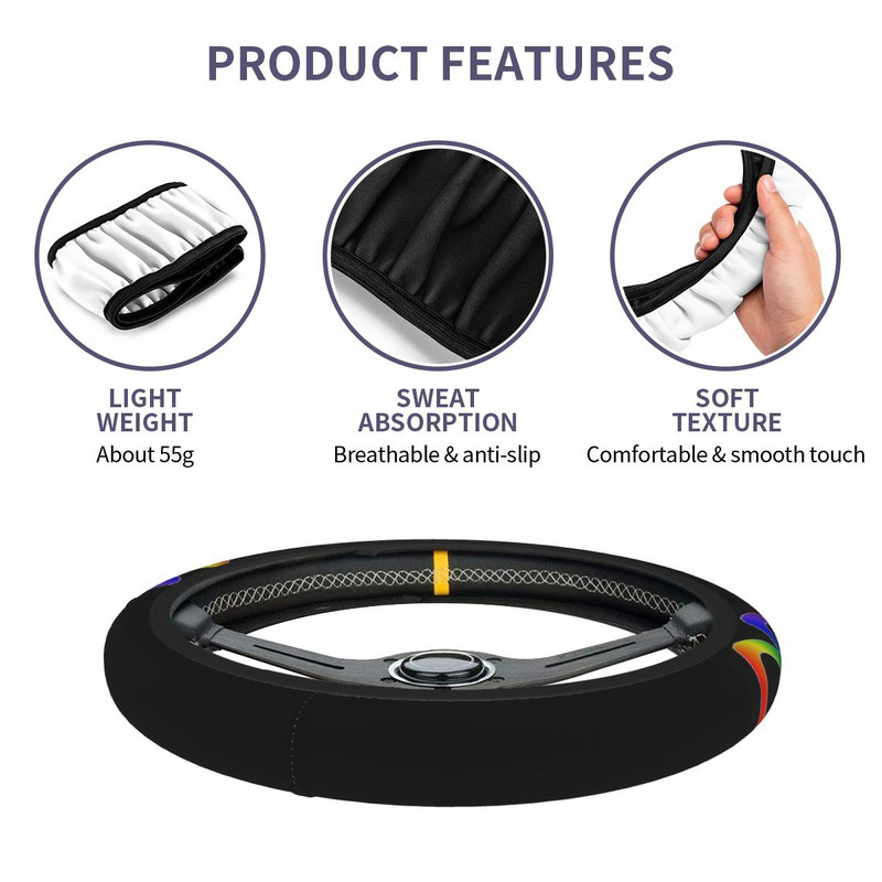 Autismi vastuvõetav auto rooli kate 37-38 Pehme autistlik neurodiversity Mood Auto stiilis autotarvikud