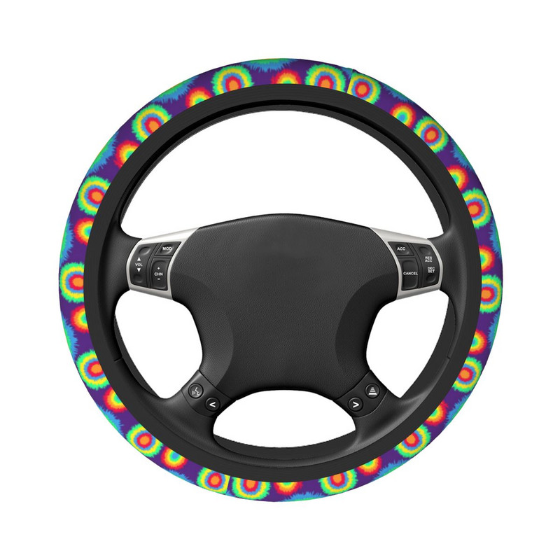 Tie dažų automobilio vairo dangtelis 37-38 Neslystantis vairo dangtelis, tinkamas automobilių modeliams