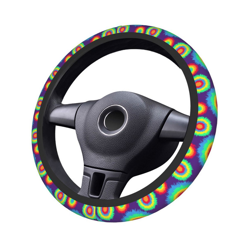 Tie dažų automobilio vairo dangtelis 37-38 Neslystantis vairo dangtelis, tinkamas automobilių modeliams