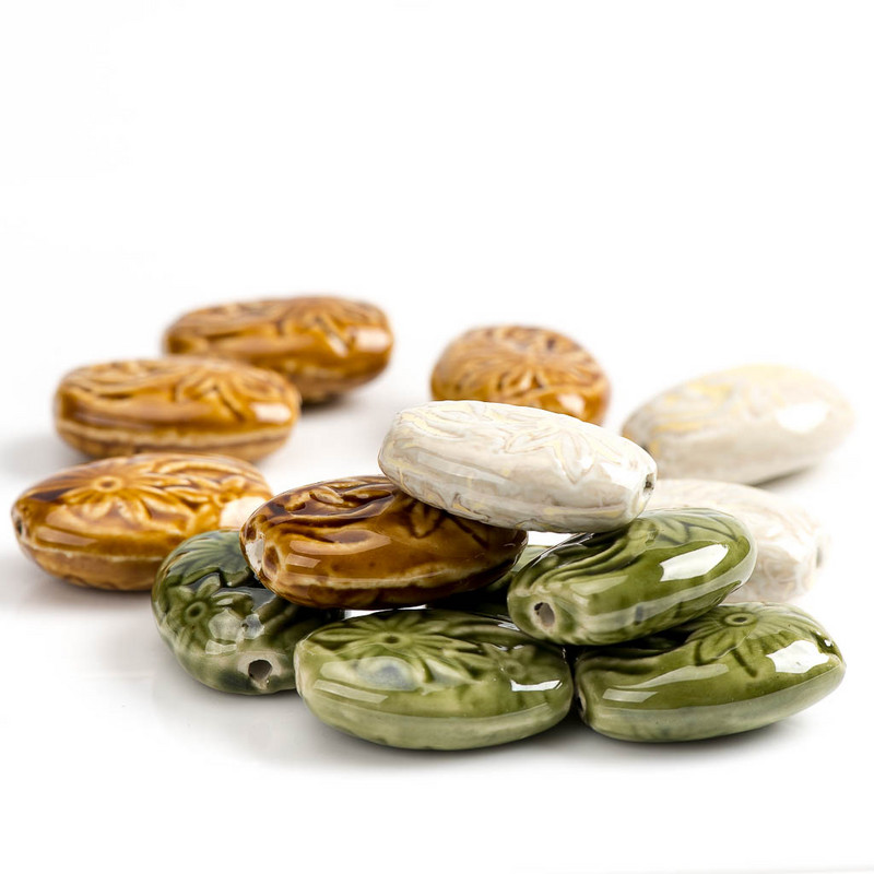 37# Suure lillega beraamilised helmed Portselanist helmes värvi iidsed ehete valmistamise osa kaelakeede jaoks #MY221