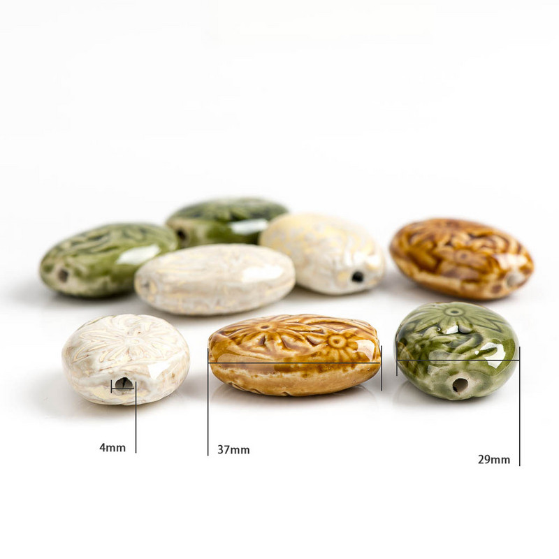 37# Suure lillega beraamilised helmed Portselanist helmes värvi iidsed ehete valmistamise osa kaelakeede jaoks #MY221