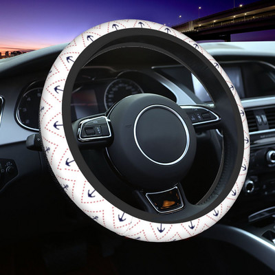 Inkarai Automobilio vairo dangtis 37-38 Neslystantis jūrinis raštas Automatinis vairo apsauga Madingi automobilių stiliaus priedai