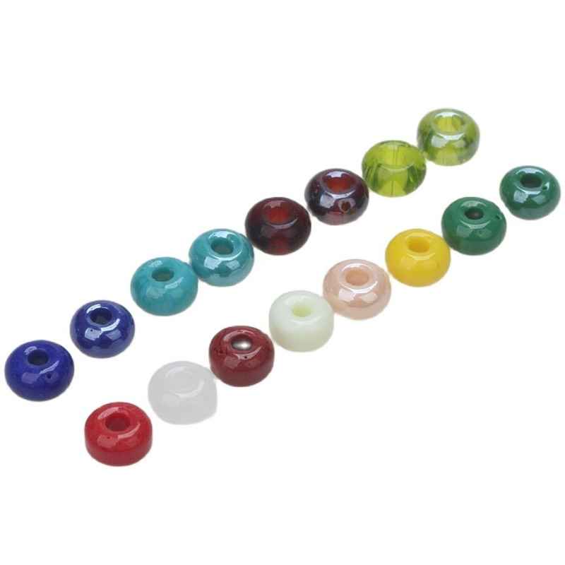 Uus 6*10mm suurus 25tk/partii klaashelmed Abakuse kujuga suur auk 3mm segavärvi lambivärk glasuuritud DIY kaelakee/käevõru ehete tegemine