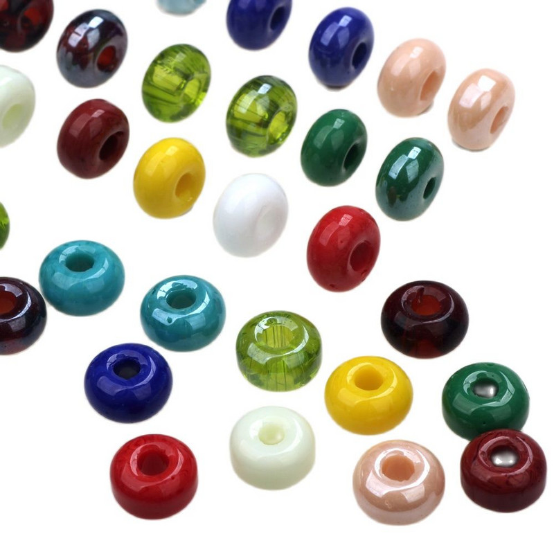 Uus 6*10mm suurus 25tk/partii klaashelmed Abakuse kujuga suur auk 3mm segavärvi lambivärk glasuuritud DIY kaelakee/käevõru ehete tegemine