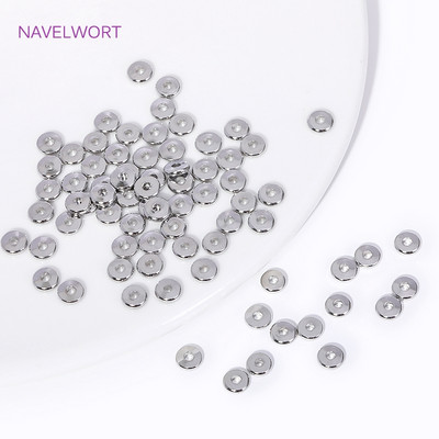 3/4/5/6 mm-es 18K aranyozott sárgaréz kerek távtartó lapos gyöngyök ékszerkészítési kellékekhez, barkács karkötő nyaklánc készítési kiegészítők