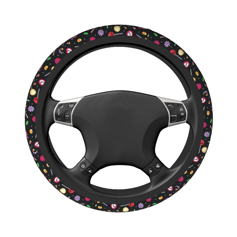 Helovino automobilio vairo dangtelis 38 cm animacinių filmų „Candy Toffee“ vairo apsauginis dangtelis, automatinio vairo priedai