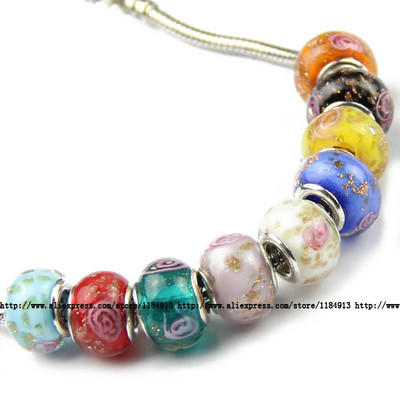 JHNBY Európske korálky 5 mm sklenené korálky s veľkým otvorom 10 ks módne prívesky okrúhle voľné korálky guľôčkové náramky šperky doplnky výroba DIY