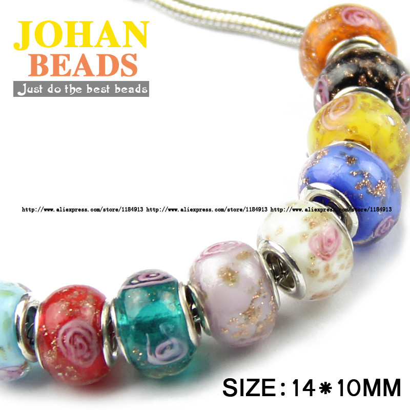 JHNBY Európske korálky 5 mm sklenené korálky s veľkým otvorom 10 ks módne prívesky okrúhle voľné korálky guľôčkové náramky šperky doplnky výroba DIY